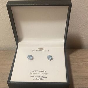 Blue Topaz Sterling Silver Earrings